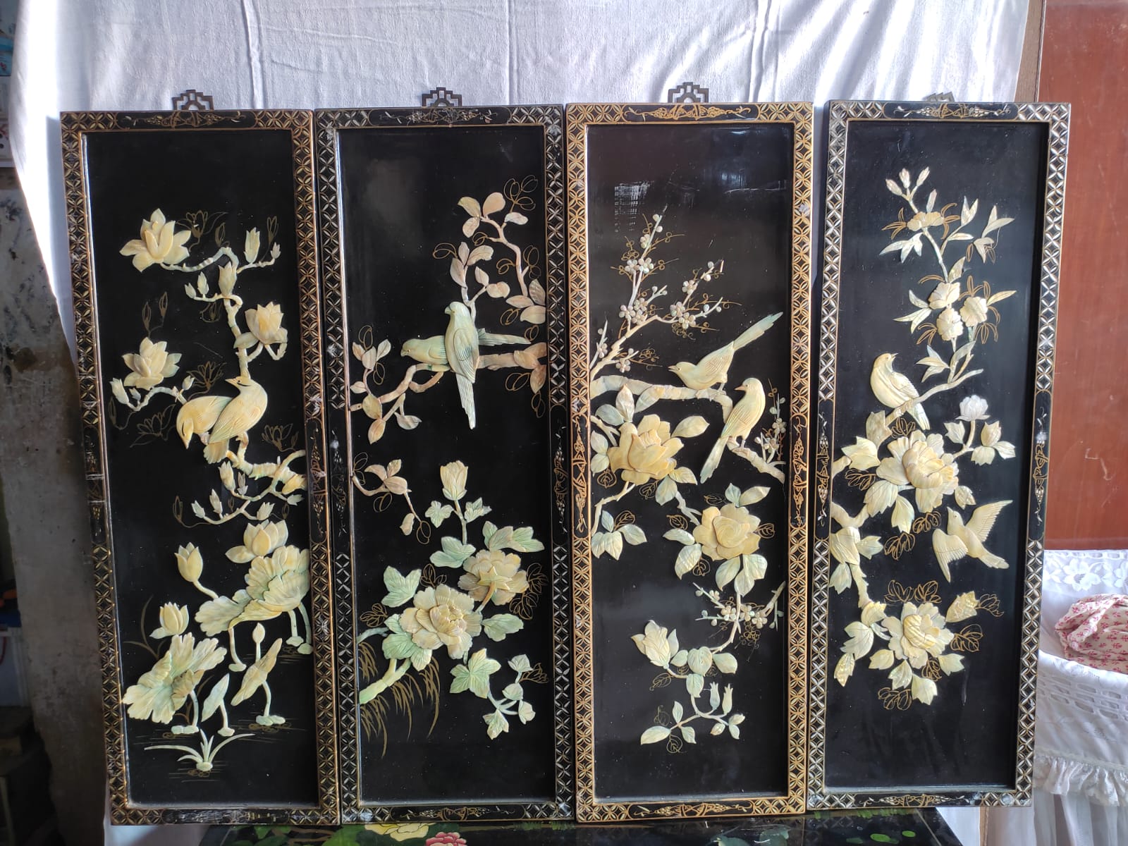Antique Chinese Lacquer Panels-SoUnique.PK